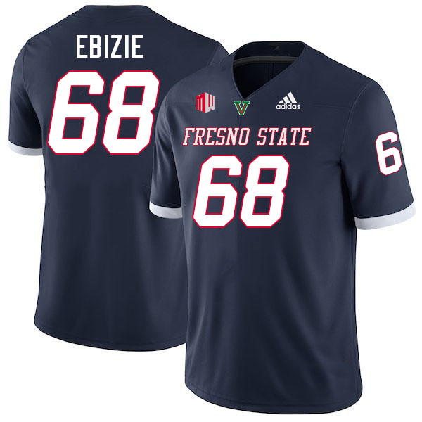 Fresno State Bulldogs #68 Ekene Ebizie College Football Jerseys Stitched-Navy Fresno State Bulldogs #68 Ekene Ebizie College Football Jerseys Stitched-Navy